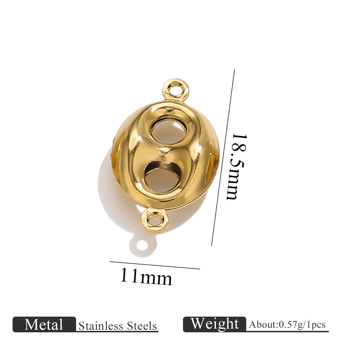 10PCS Stainless Steel Double-Hole Connector| Heart & Star Shapes | DIY Jewelry Connectors for Bracelets & Necklaces