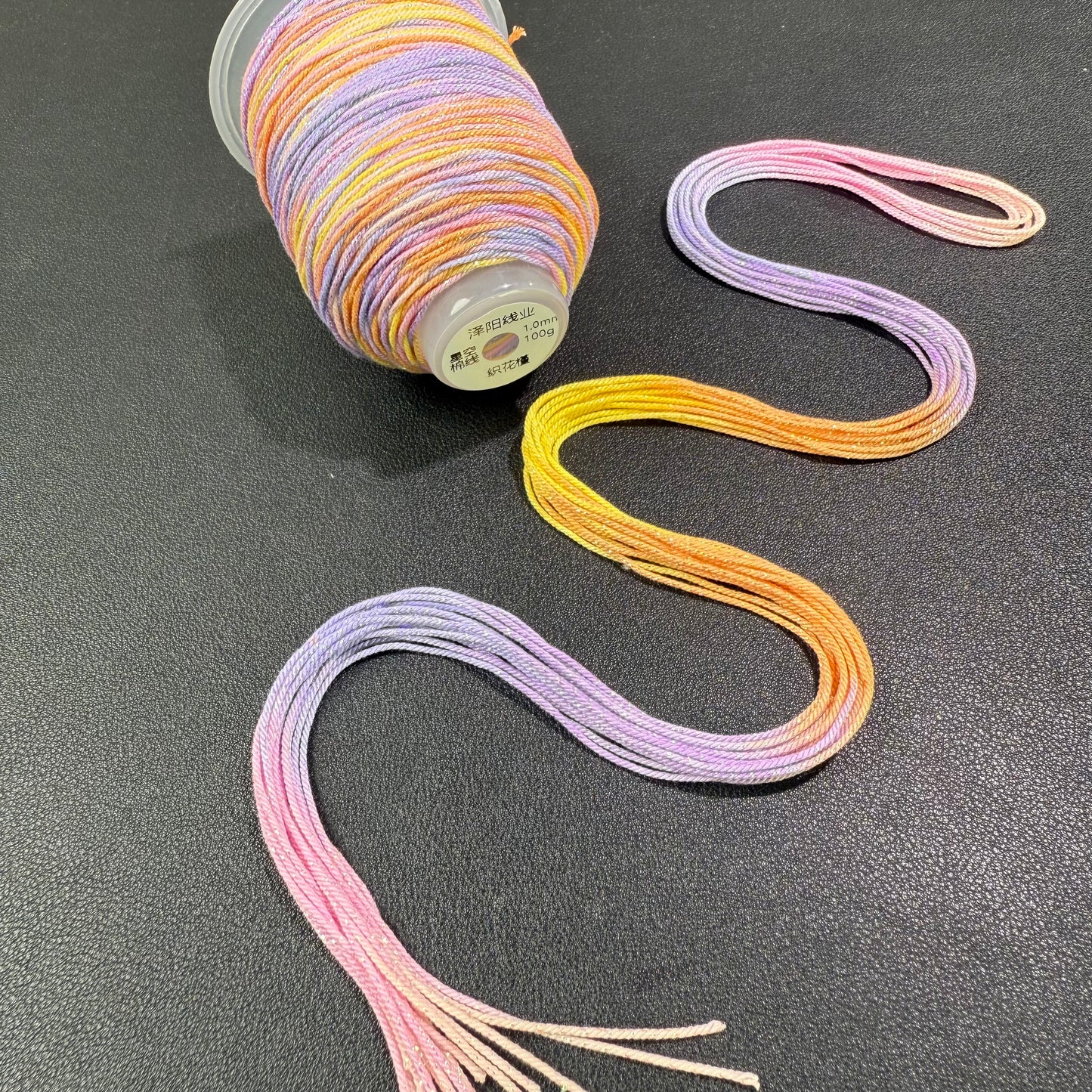 1.0mm Colorful Gradient Cotton Cord, 18-Strand Durable Thread, DIY Bracelet String, Handwoven Craft Rope, Strong Wear-Resistant Jewelry Making Cord,130 Meters Per Roll