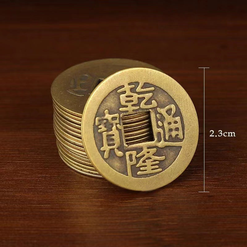 Vintage Brass Five Emperor Coins, Ancient Chinese Coin Charms, Feng Shui Lucky Coins, Retro Brass Ancient Currency, DIY Jewelry Supplies