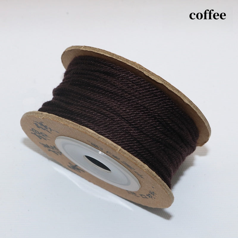 Solid Color-Handmade Colorful Woven Cotton Cord for Buddhist Prayer Beads – Durable Tibetan Style String for Mala Making, Star Moon Bodhi Bracelet Necklace DIY