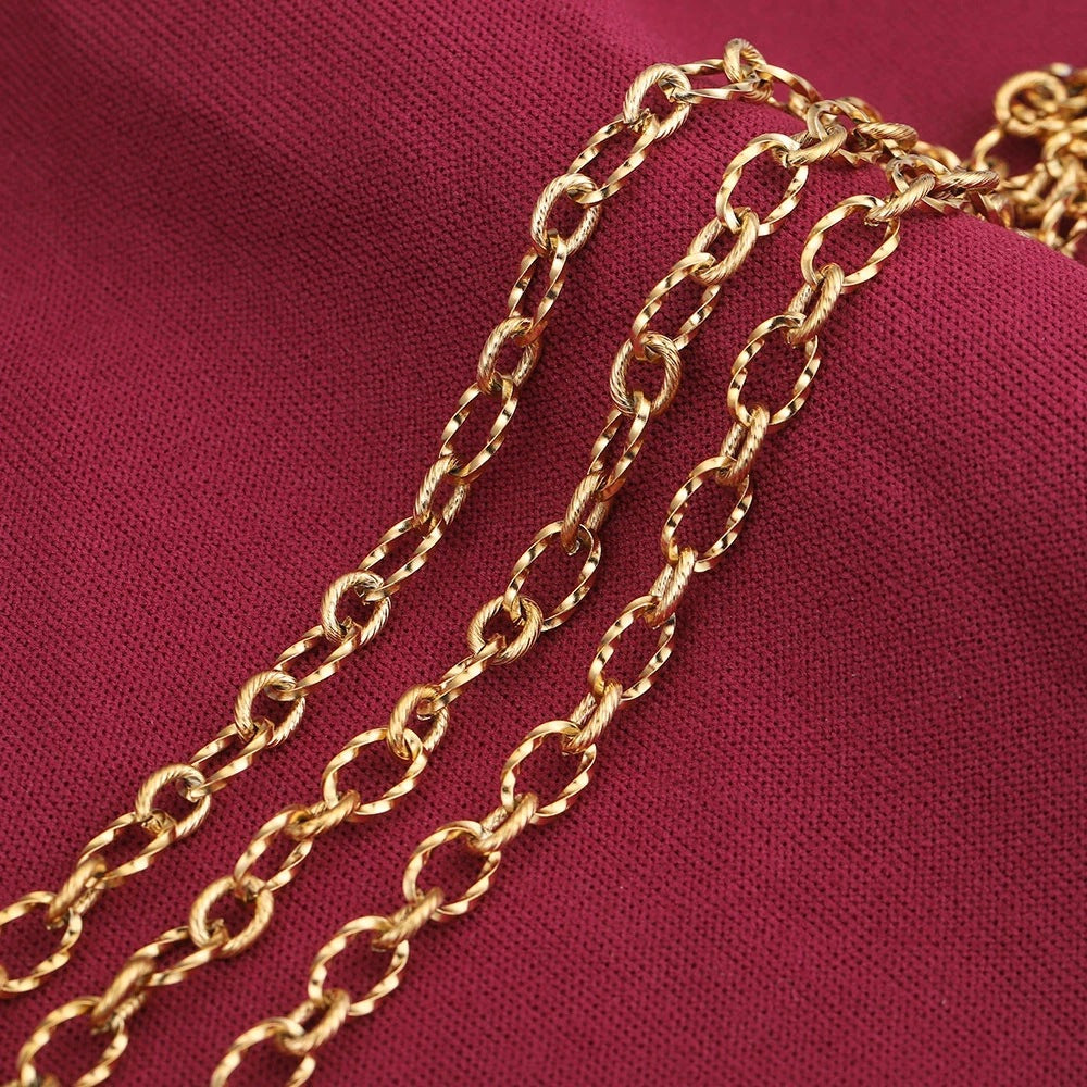 1 Meter Stainless Steel Vacuum Gold Spiral Chain - 1:1 Ratio, DIY Jewelry Making Supply for Necklaces/Bracelets