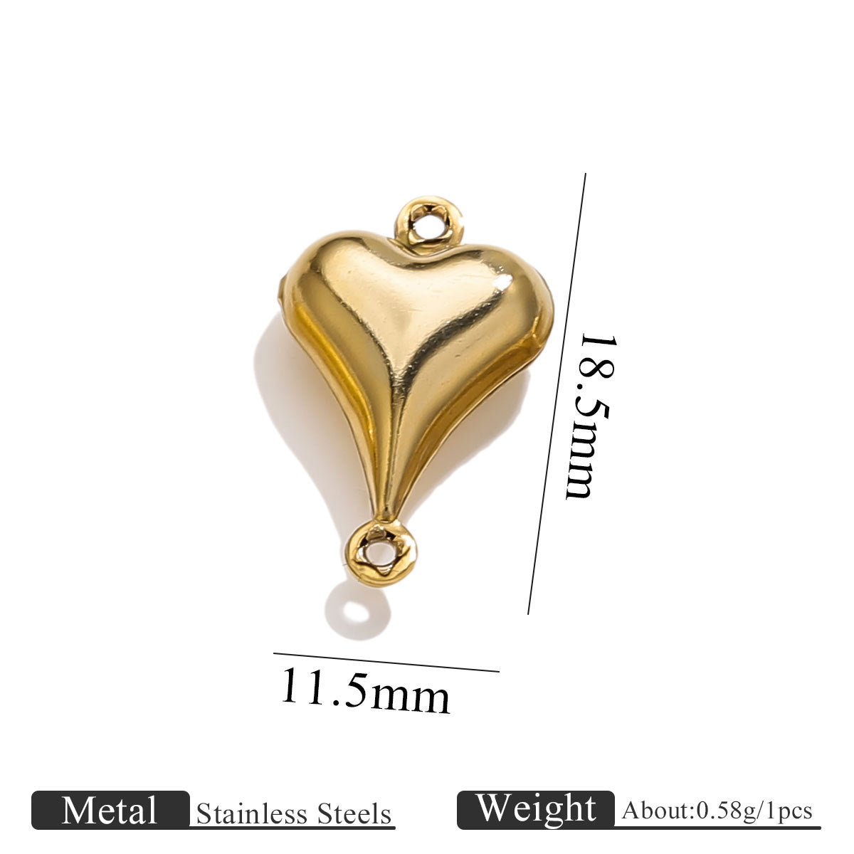 10PCS Stainless Steel Double-Hole Connector| Heart & Star Shapes | DIY Jewelry Connectors for Bracelets & Necklaces