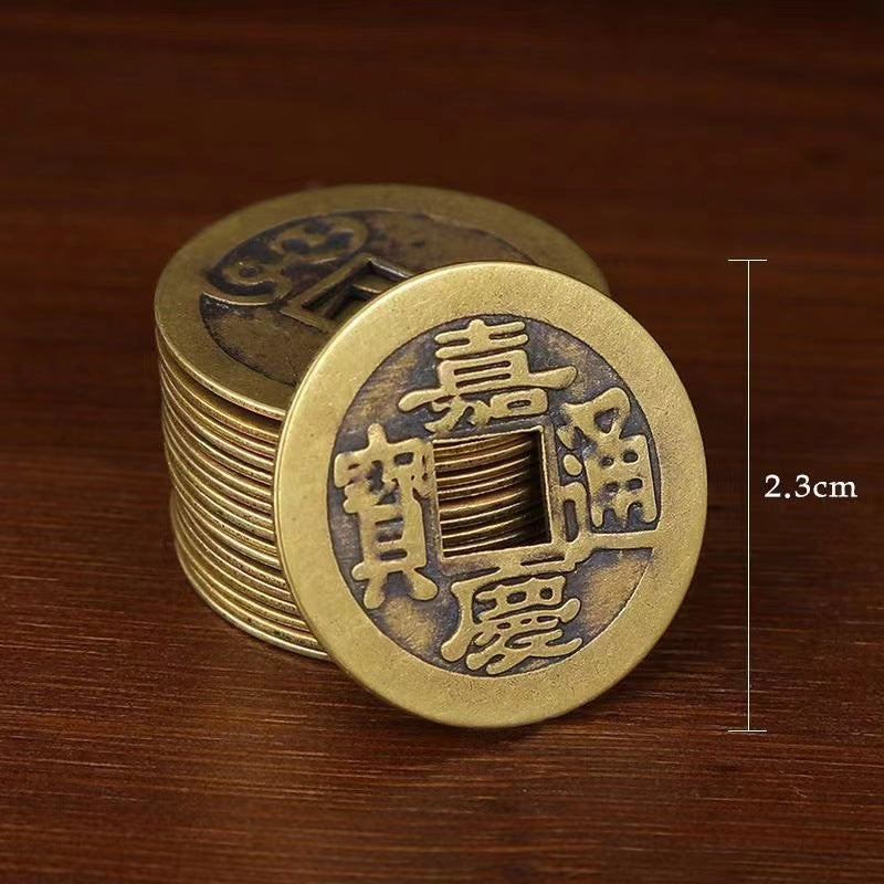 Vintage Brass Five Emperor Coins, Ancient Chinese Coin Charms, Feng Shui Lucky Coins, Retro Brass Ancient Currency, DIY Jewelry Supplies