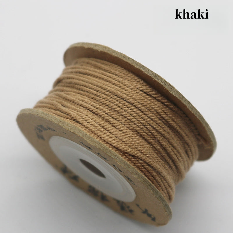 Solid Color-Handmade Colorful Woven Cotton Cord for Buddhist Prayer Beads – Durable Tibetan Style String for Mala Making, Star Moon Bodhi Bracelet Necklace DIY