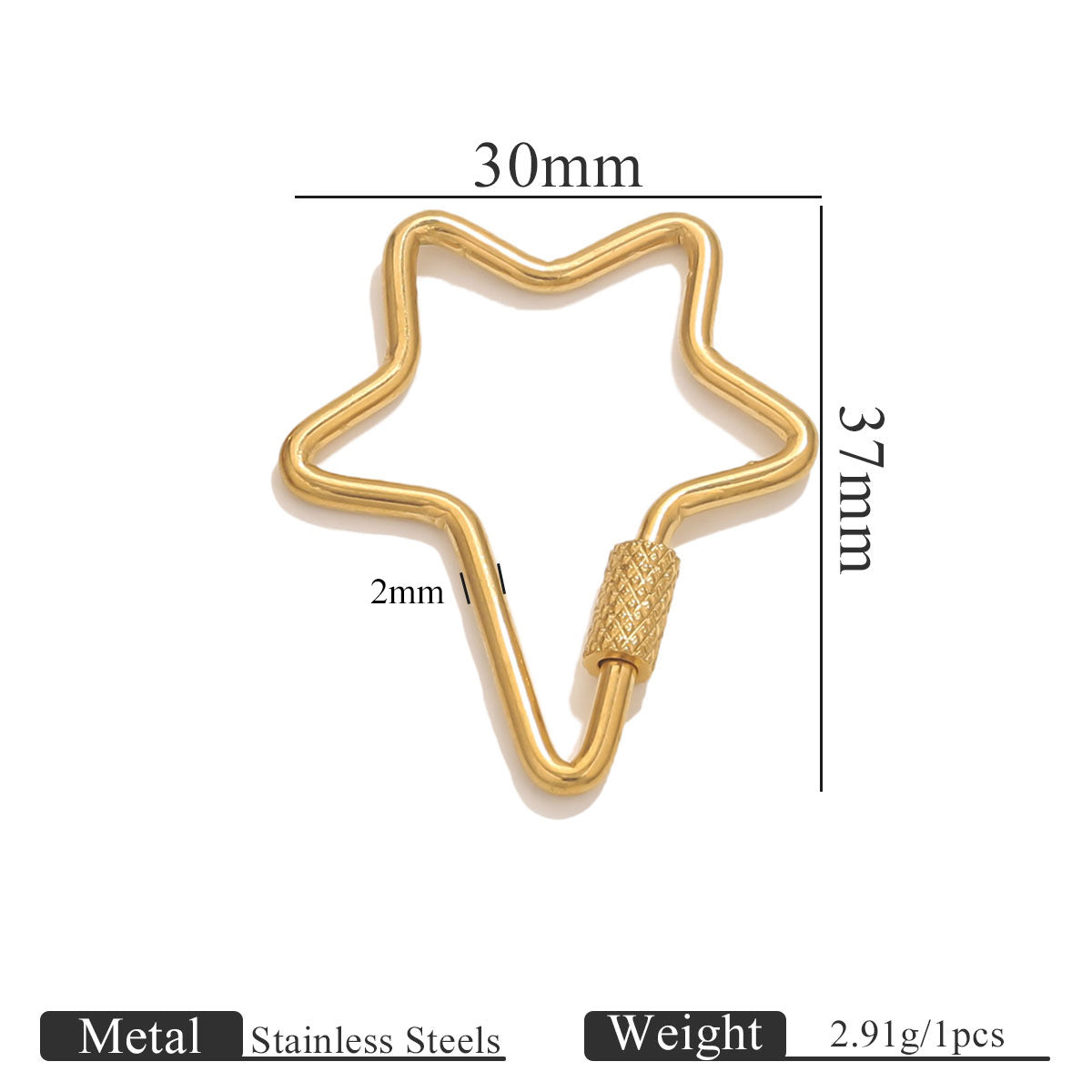 Stainless Steel Vacuum Plated Jewelry Clasp - Screw-On Closure for Bracelets, Necklaces & Beaded Bracelets | Durable & Easy to Use