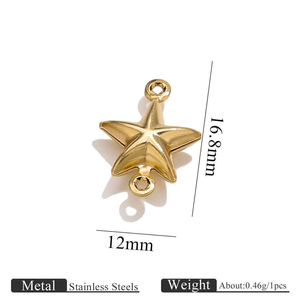 10PCS Stainless Steel Double-Hole Connector| Heart & Star Shapes | DIY Jewelry Connectors for Bracelets & Necklaces