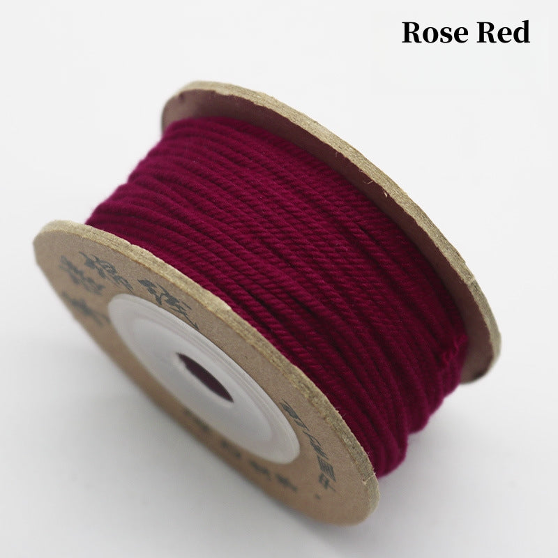 Solid Color-Handmade Colorful Woven Cotton Cord for Buddhist Prayer Beads – Durable Tibetan Style String for Mala Making, Star Moon Bodhi Bracelet Necklace DIY