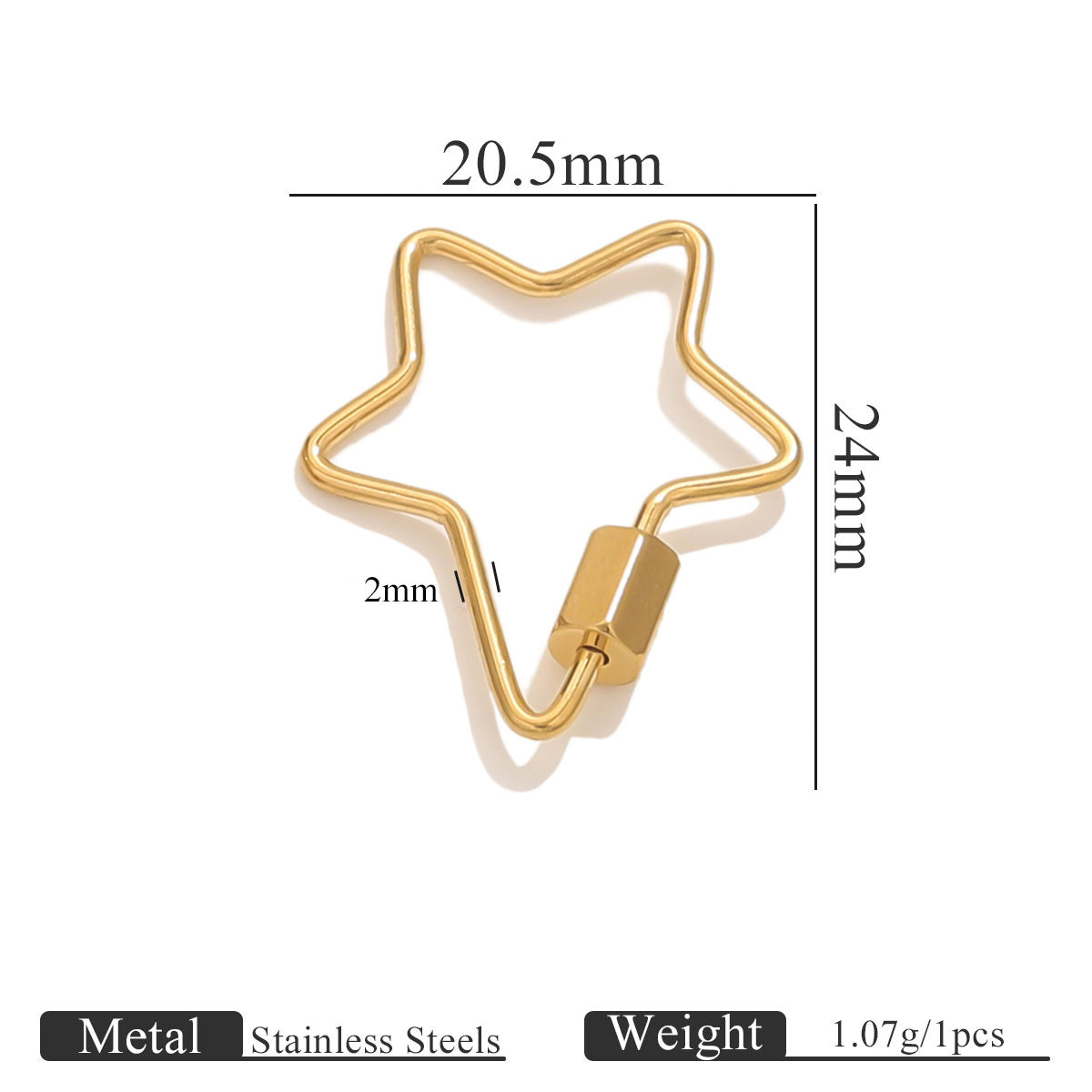 Stainless Steel Vacuum Plated Jewelry Clasp - Screw-On Closure for Bracelets, Necklaces & Beaded Bracelets | Durable & Easy to Use