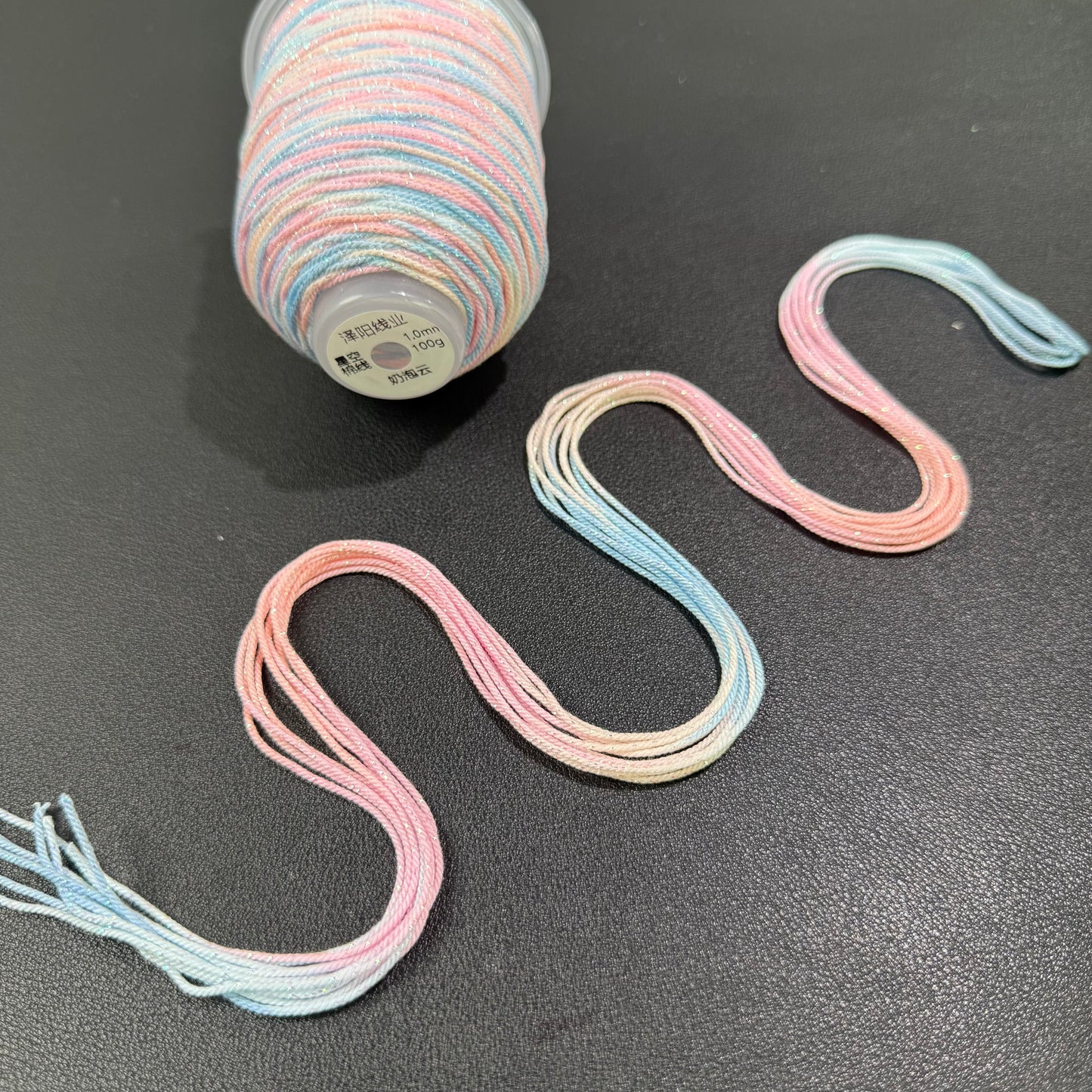 1.0mm Colorful Gradient Cotton Cord, 18-Strand Durable Thread, DIY Bracelet String, Handwoven Craft Rope, Strong Wear-Resistant Jewelry Making Cord,130 Meters Per Roll
