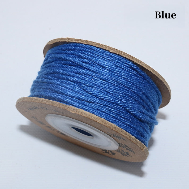 Solid Color-Handmade Colorful Woven Cotton Cord for Buddhist Prayer Beads – Durable Tibetan Style String for Mala Making, Star Moon Bodhi Bracelet Necklace DIY