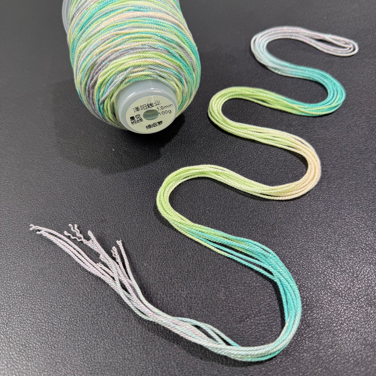 1.0mm Colorful Gradient Cotton Cord, 18-Strand Durable Thread, DIY Bracelet String, Handwoven Craft Rope, Strong Wear-Resistant Jewelry Making Cord,130 Meters Per Roll