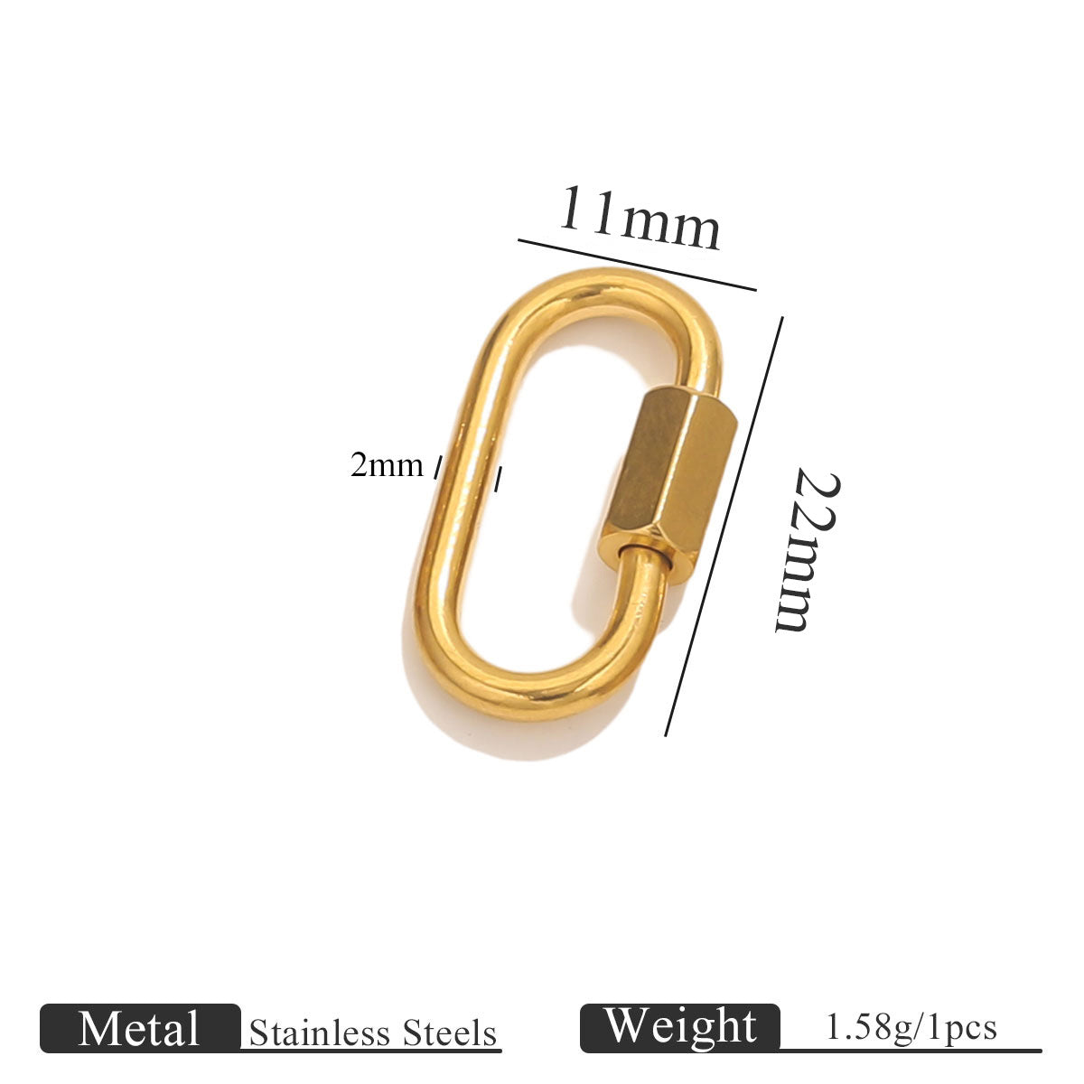 Stainless Steel Vacuum Plated Jewelry Clasp - Screw-On Closure for Bracelets, Necklaces & Beaded Bracelets | Durable & Easy to Use