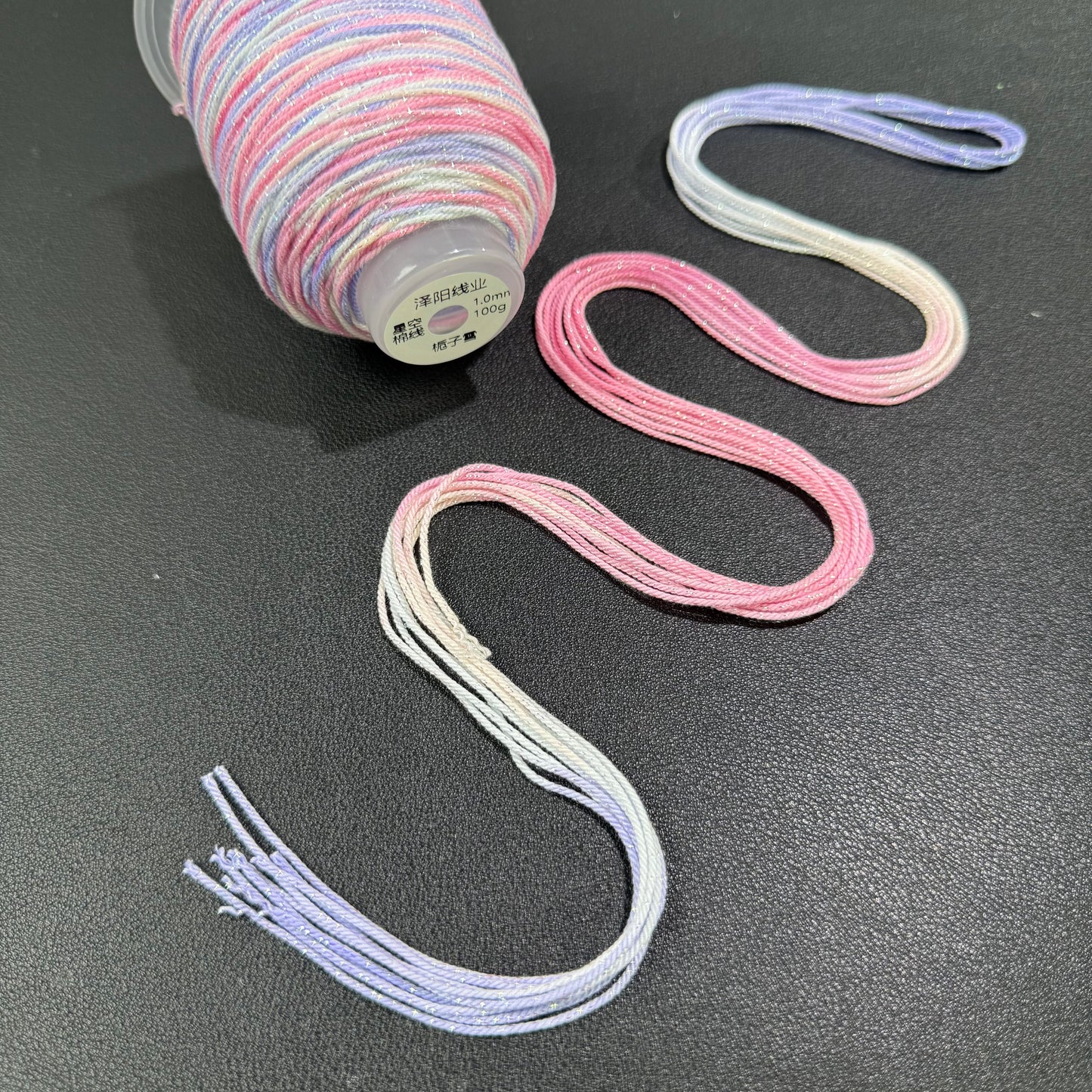 1.0mm Colorful Gradient Cotton Cord, 18-Strand Durable Thread, DIY Bracelet String, Handwoven Craft Rope, Strong Wear-Resistant Jewelry Making Cord,130 Meters Per Roll