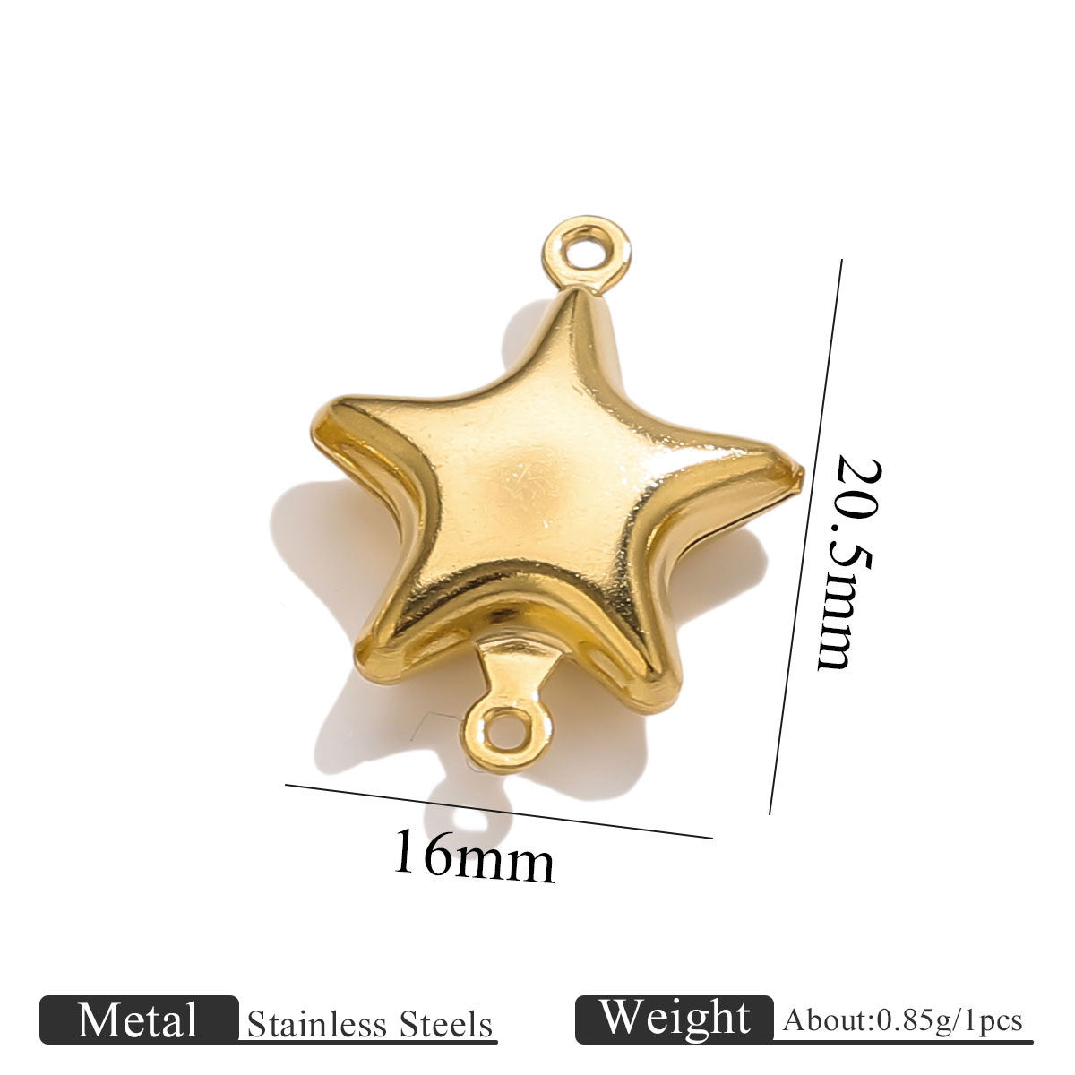 10PCS Stainless Steel Double-Hole Connector| Heart & Star Shapes | DIY Jewelry Connectors for Bracelets & Necklaces