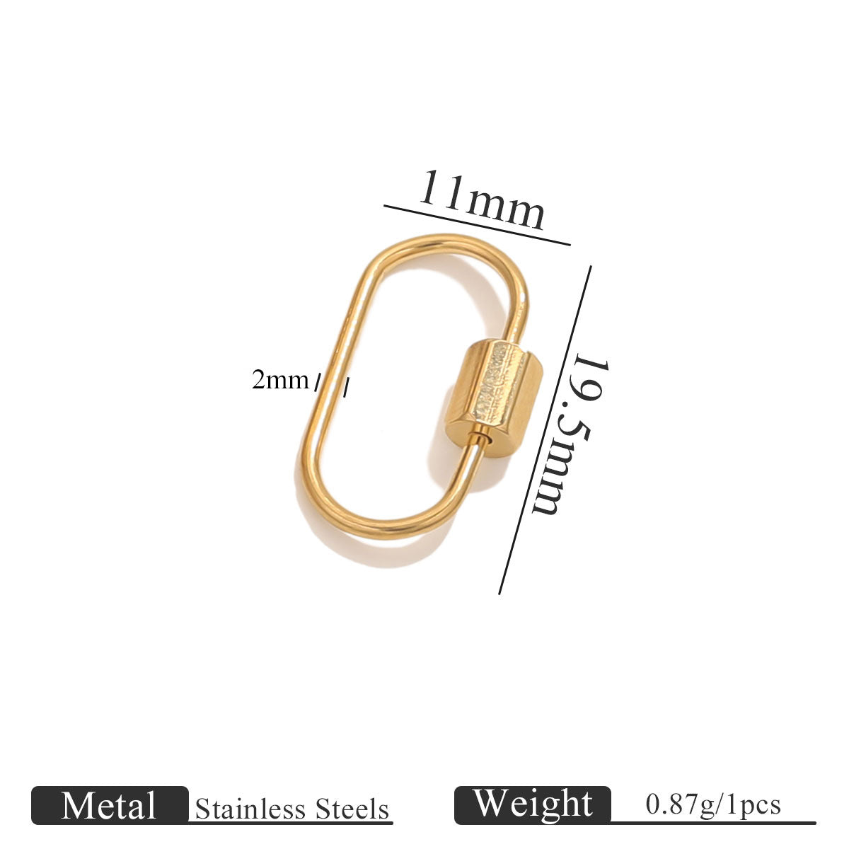 Stainless Steel Vacuum Plated Jewelry Clasp - Screw-On Closure for Bracelets, Necklaces & Beaded Bracelets | Durable & Easy to Use