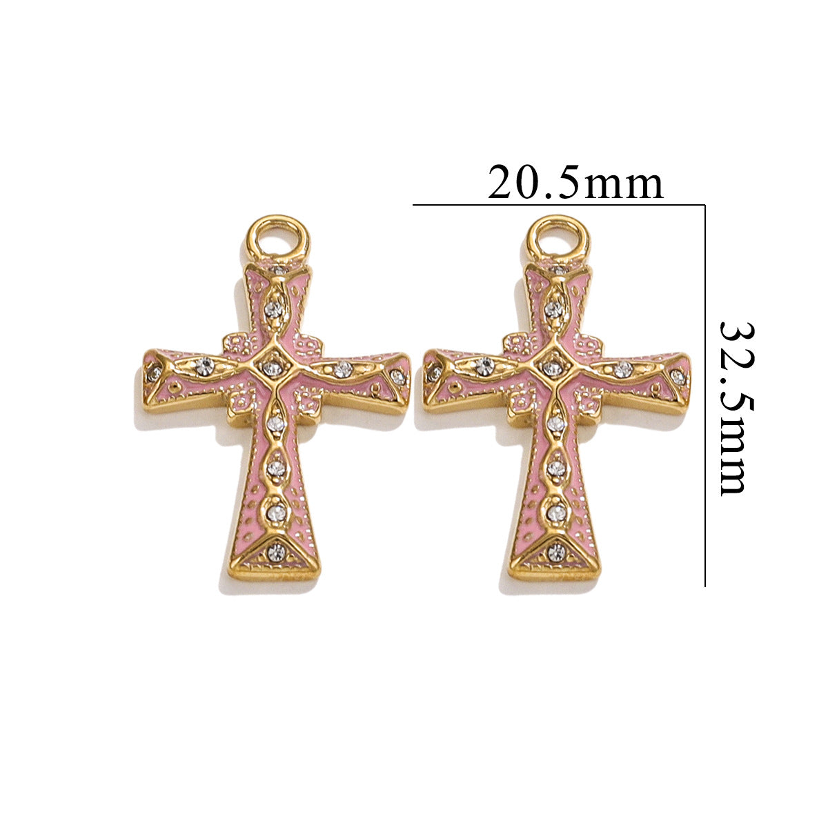 Exquisite Cross Pendant | Premium Stainless Steel (Titanium Steel) Plated 18K Gold, Elegant Religious Jewelry for Daily Wear