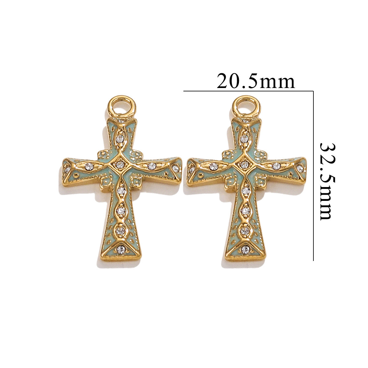 Exquisite Cross Pendant | Premium Stainless Steel (Titanium Steel) Plated 18K Gold, Elegant Religious Jewelry for Daily Wear