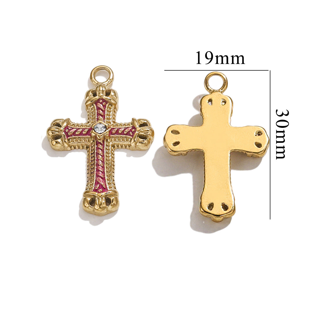 Exquisite Cross Pendant | Premium Stainless Steel (Titanium Steel) Plated 18K Gold, Elegant Religious Jewelry for Daily Wear
