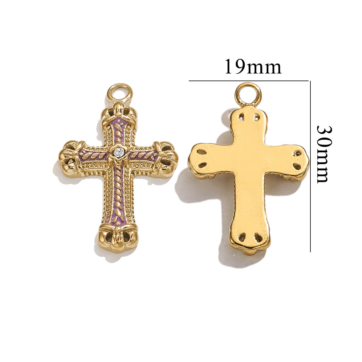 Exquisite Cross Pendant | Premium Stainless Steel (Titanium Steel) Plated 18K Gold, Elegant Religious Jewelry for Daily Wear