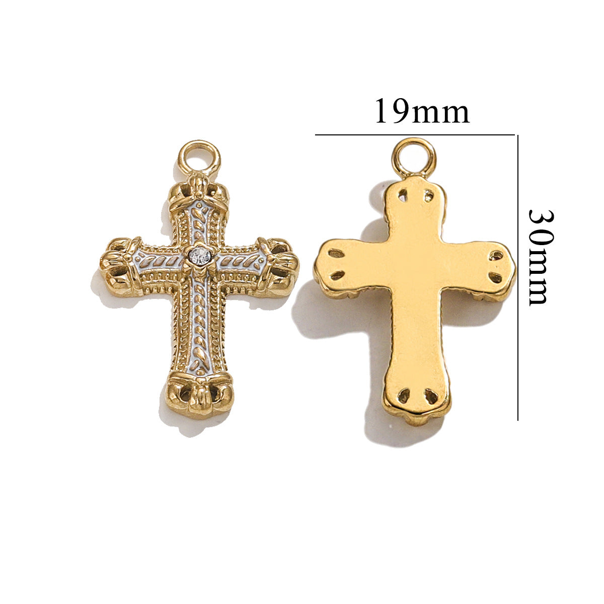 Exquisite Cross Pendant | Premium Stainless Steel (Titanium Steel) Plated 18K Gold, Elegant Religious Jewelry for Daily Wear