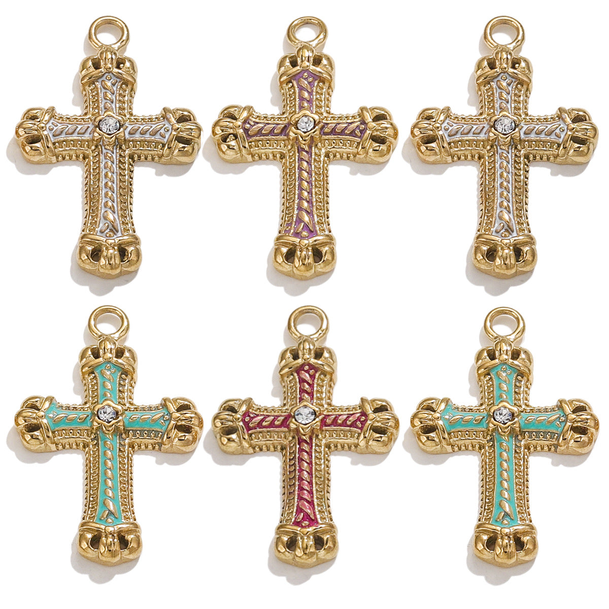 Exquisite Cross Pendant | Premium Stainless Steel (Titanium Steel) Plated 18K Gold, Elegant Religious Jewelry for Daily Wear