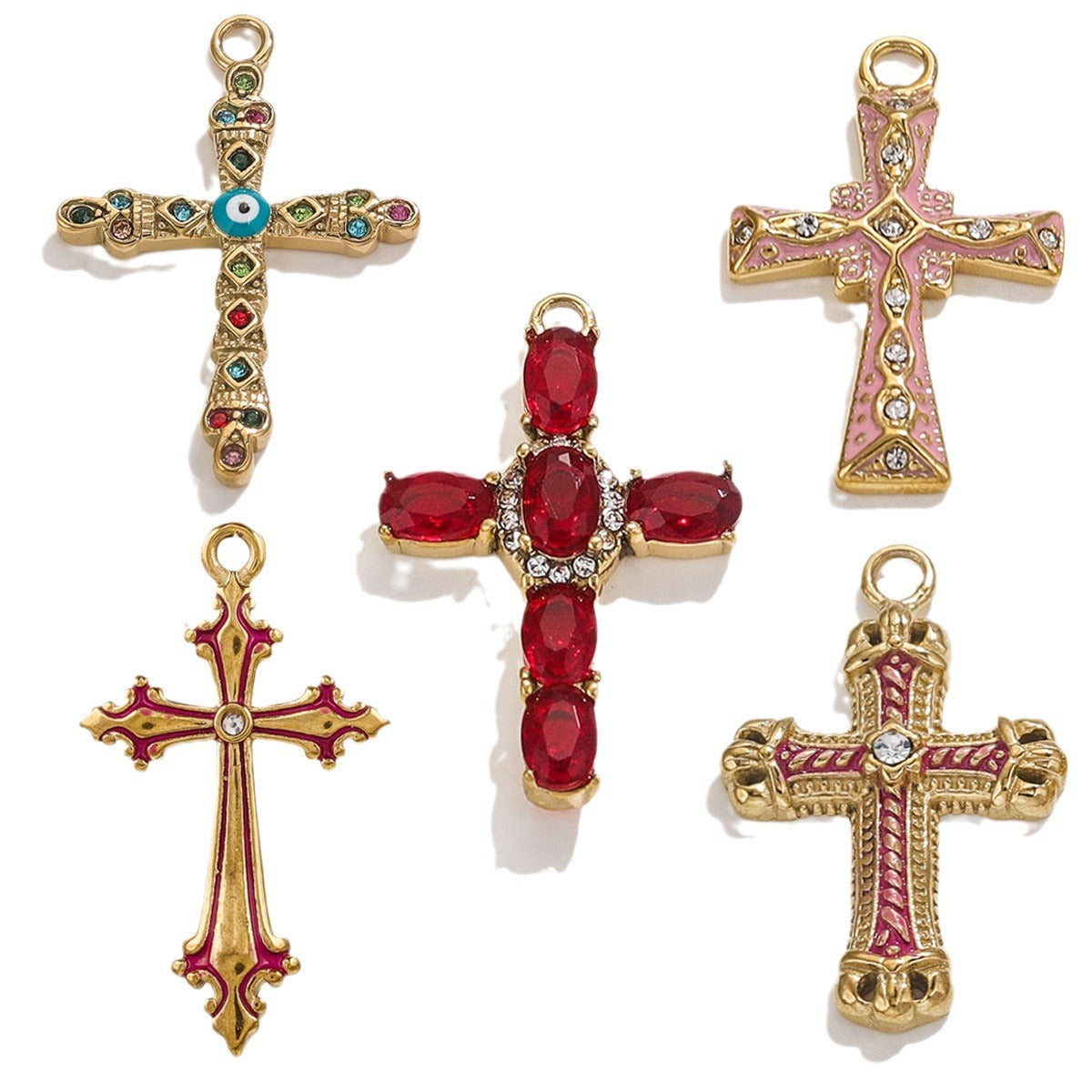 Exquisite Cross Pendant | Premium Stainless Steel (Titanium Steel) Plated 18K Gold, Elegant Religious Jewelry for Daily Wear