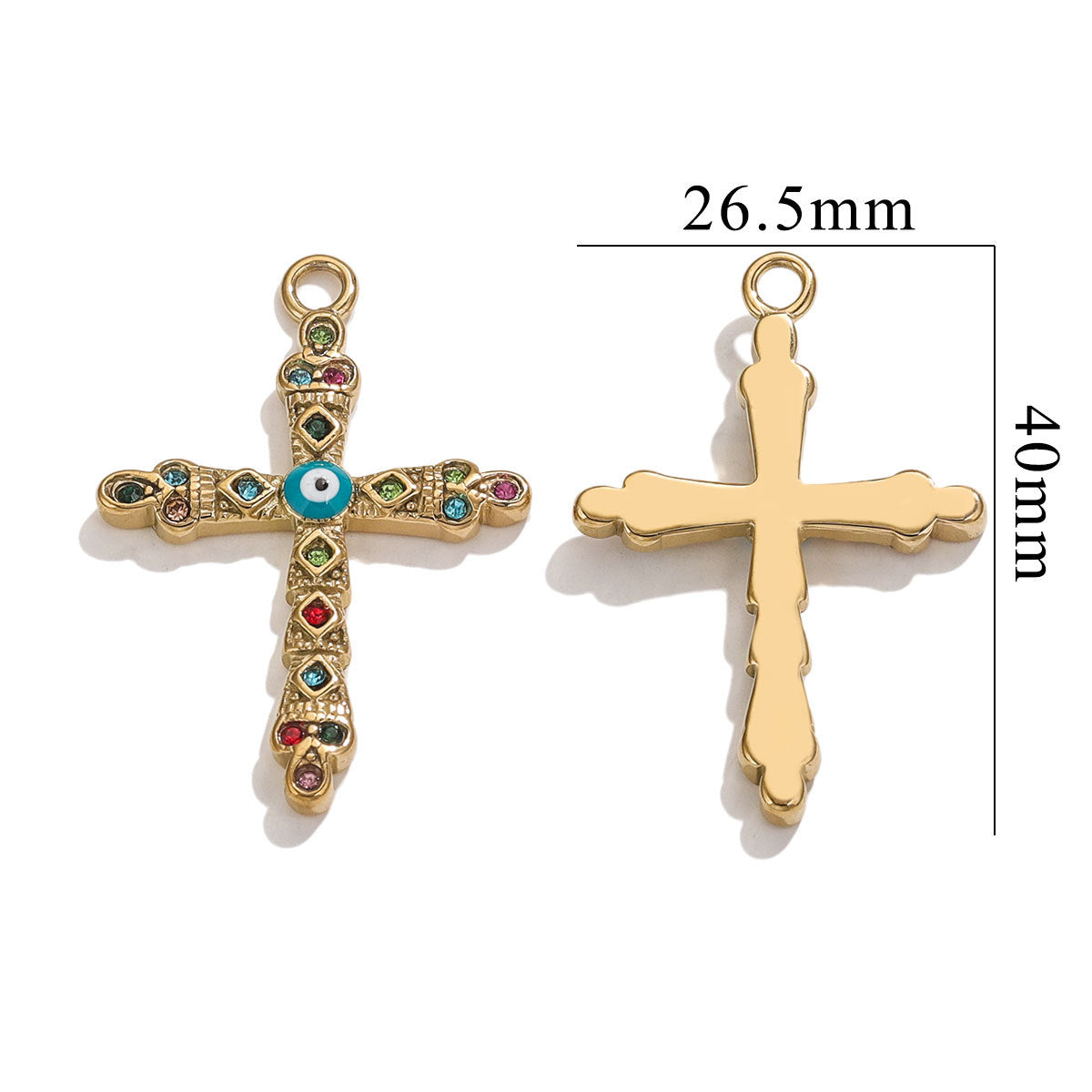 Exquisite Cross Pendant | Premium Stainless Steel (Titanium Steel) Plated 18K Gold, Elegant Religious Jewelry for Daily Wear