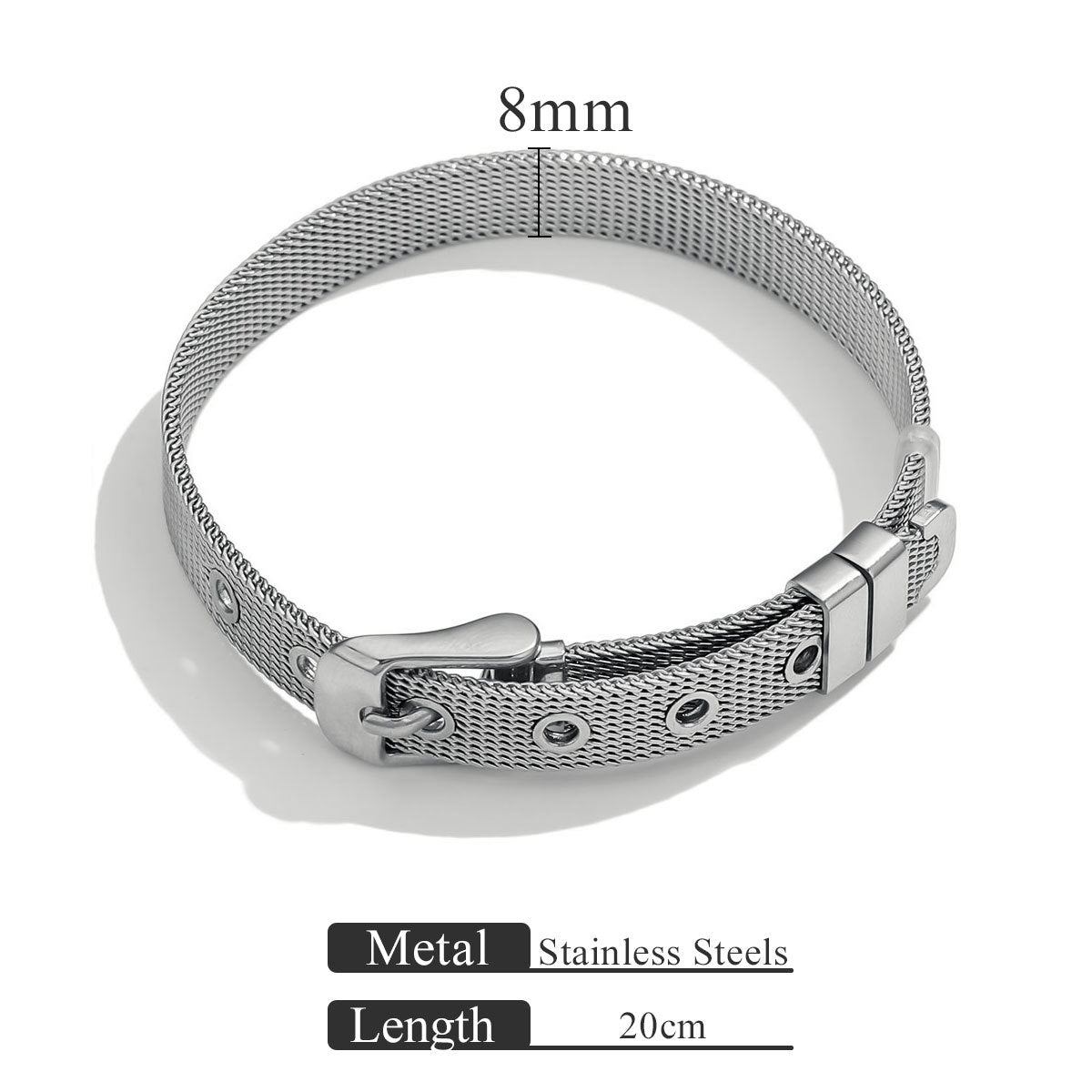 Woven Stainless Steel Mesh Bracelet | 18K Gold Plated | Polished Surface | Adjustable Snap Clasp