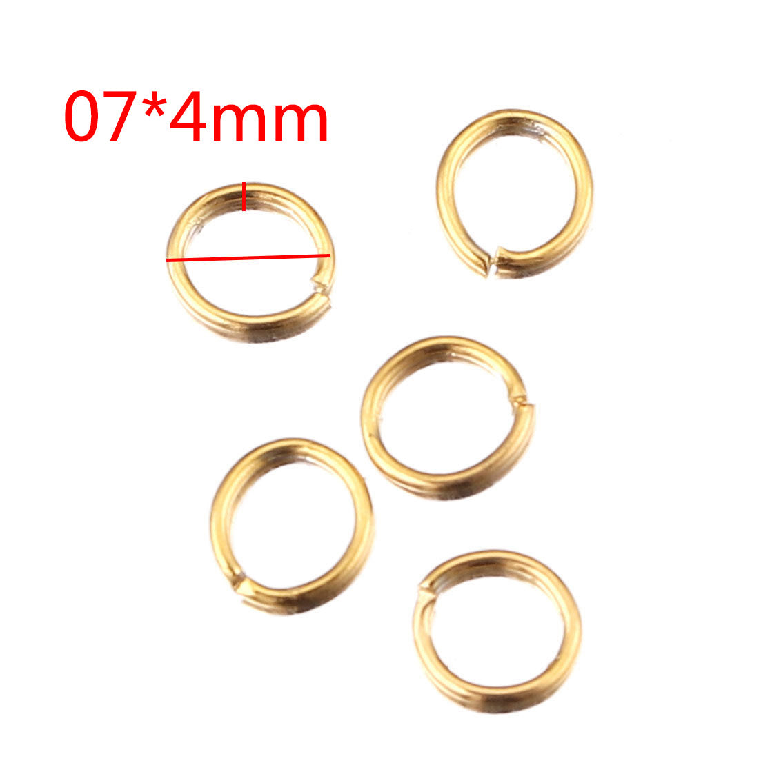100PCS Stainless Steel 18K Real Gold Vacuum Plated Jump Rings - Color-Retaining Open Connector Circles for DIY Jewelry Supplies