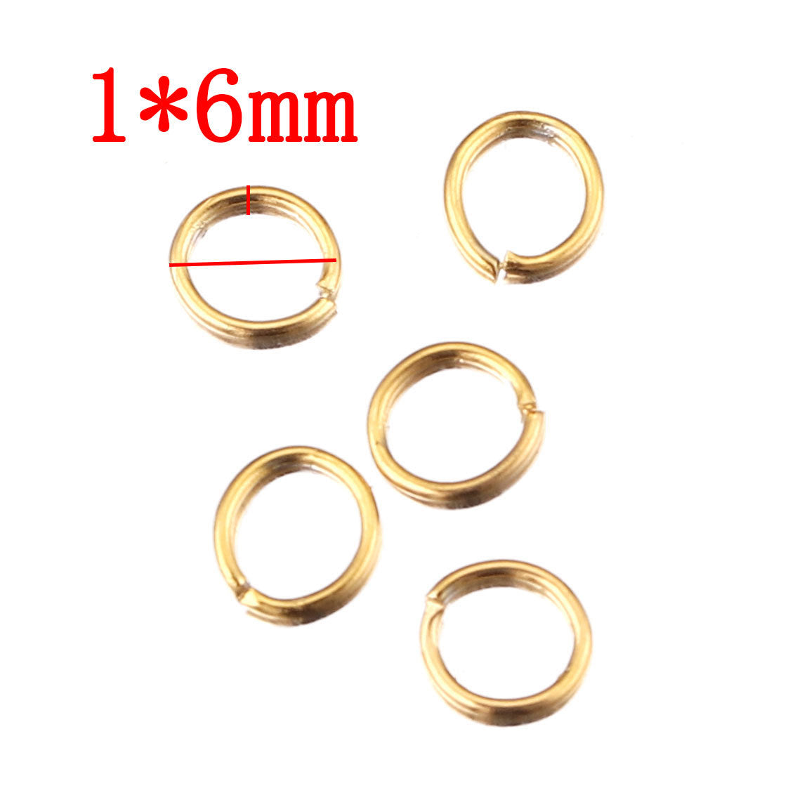100PCS Stainless Steel 18K Real Gold Vacuum Plated Jump Rings - Color-Retaining Open Connector Circles for DIY Jewelry Supplies
