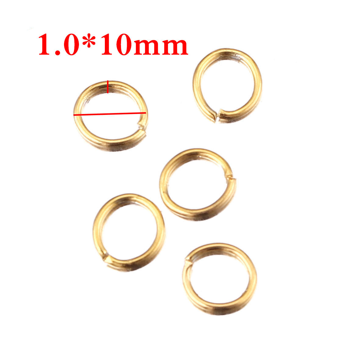 100PCS Stainless Steel 18K Real Gold Vacuum Plated Jump Rings - Color-Retaining Open Connector Circles for DIY Jewelry Supplies