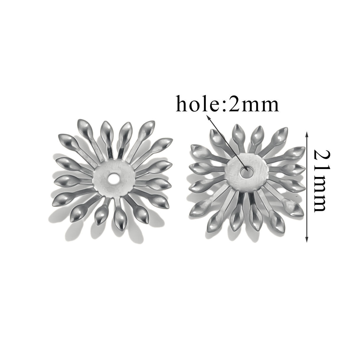 100PCS Stainless Steel Petal Bead Caps & Flower Cups - 18K Vacuum Plated Jewelry Spacer Parts 