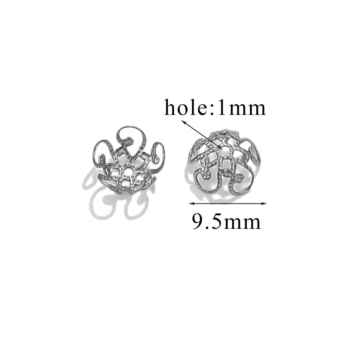 100PCS Stainless Steel Petal Bead Caps & Flower Cups - 18K Vacuum Plated Jewelry Spacer Parts 
