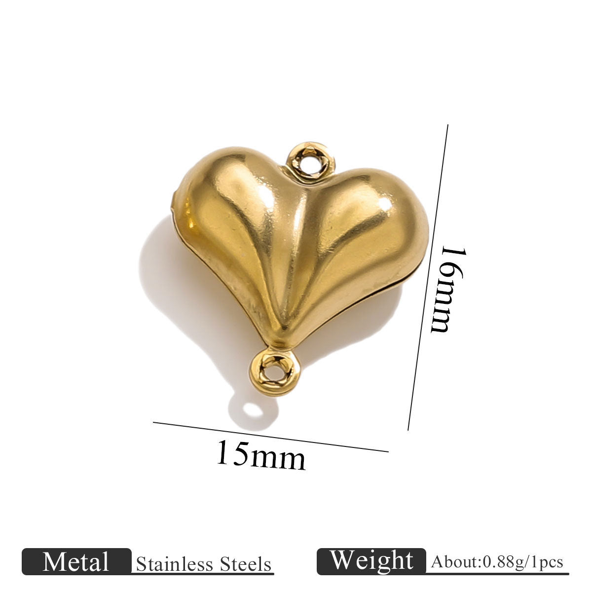 10PCS Stainless Steel Double-Hole Connector| Heart & Star Shapes | DIY Jewelry Connectors for Bracelets & Necklaces
