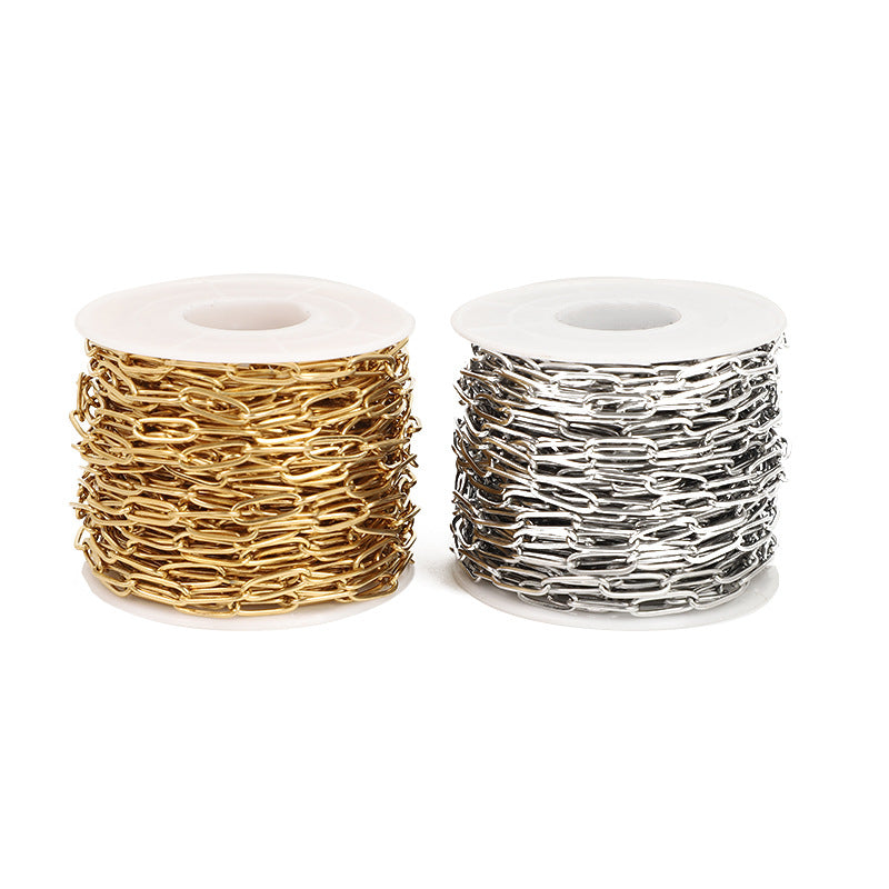 2 Meters Stainless Steel Paperclip Chain for Jewelry DIY