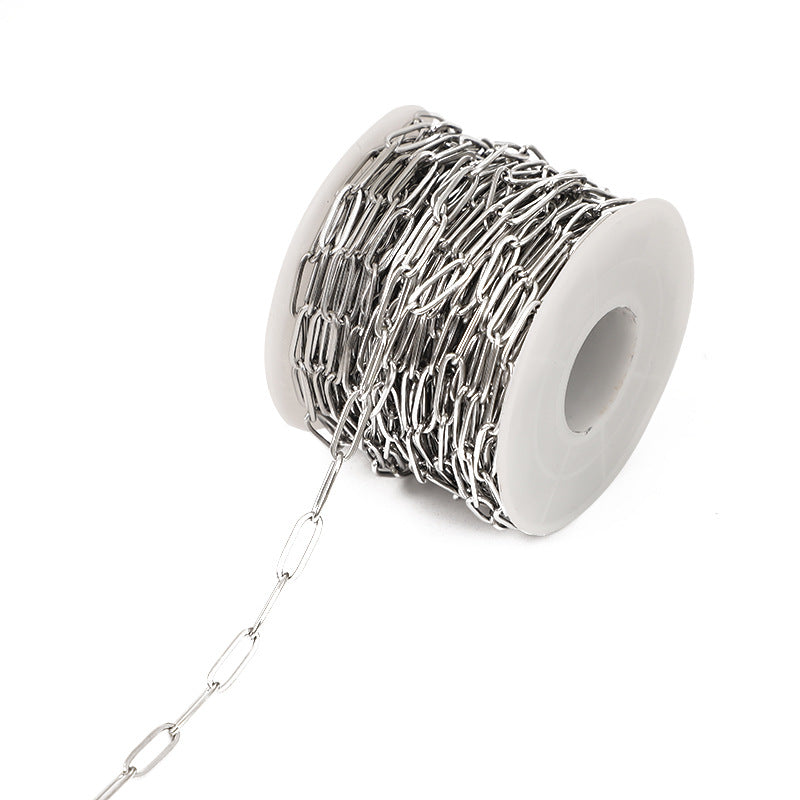 2 Meters Stainless Steel Paperclip Chain for Jewelry DIY