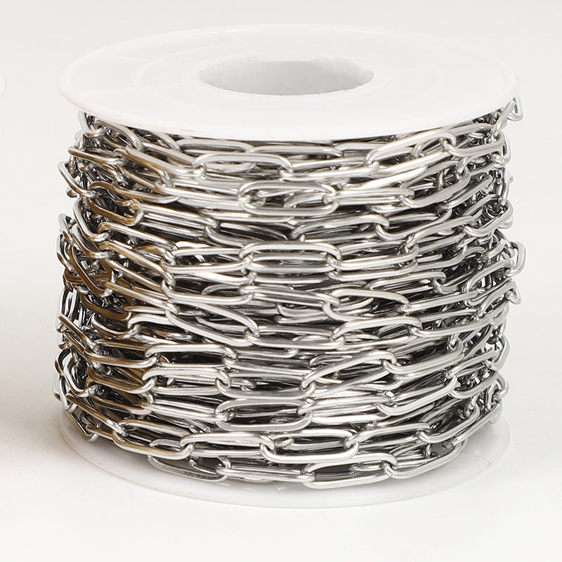 2 Meters Stainless Steel Paperclip Chain for Jewelry DIY