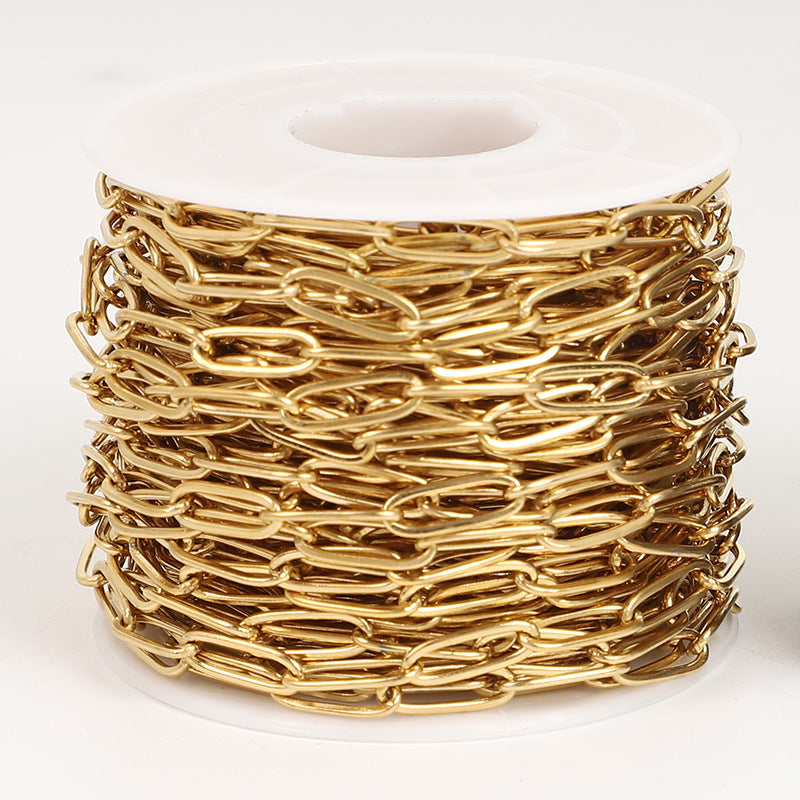2 Meters Stainless Steel Paperclip Chain for Jewelry DIY