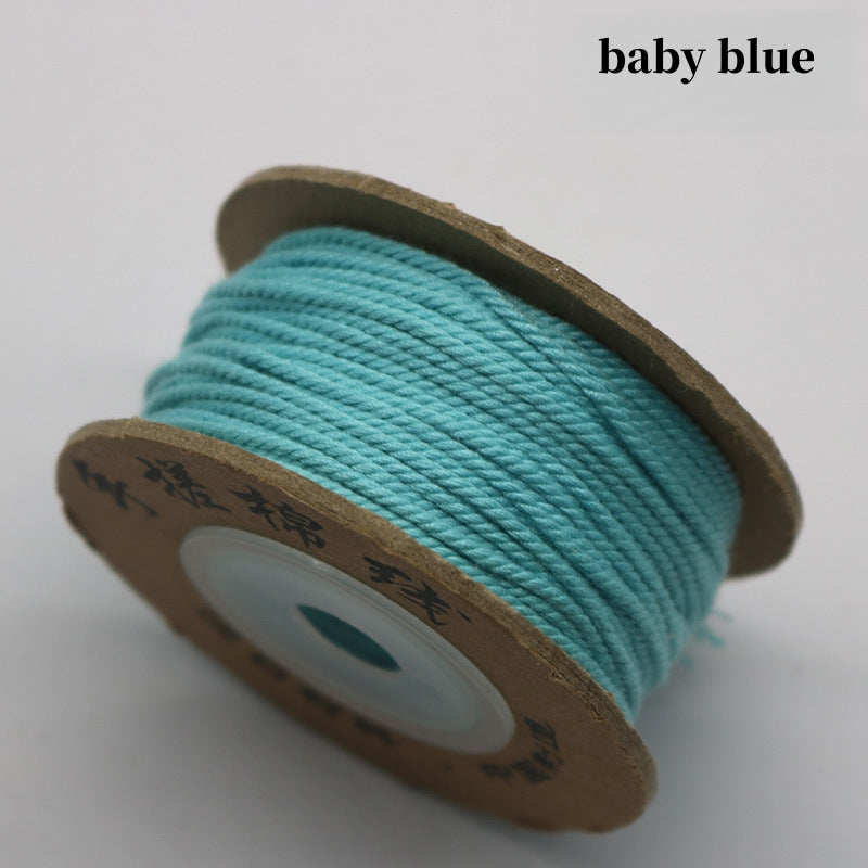 Solid Color-Handmade Colorful Woven Cotton Cord for Buddhist Prayer Beads – Durable Tibetan Style String for Mala Making, Star Moon Bodhi Bracelet Necklace DIY