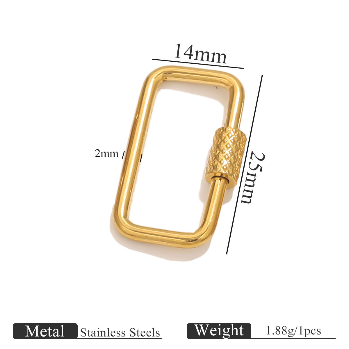 Stainless Steel Vacuum Plated Jewelry Clasp - Screw-On Closure for Bracelets, Necklaces & Beaded Bracelets | Durable & Easy to Use