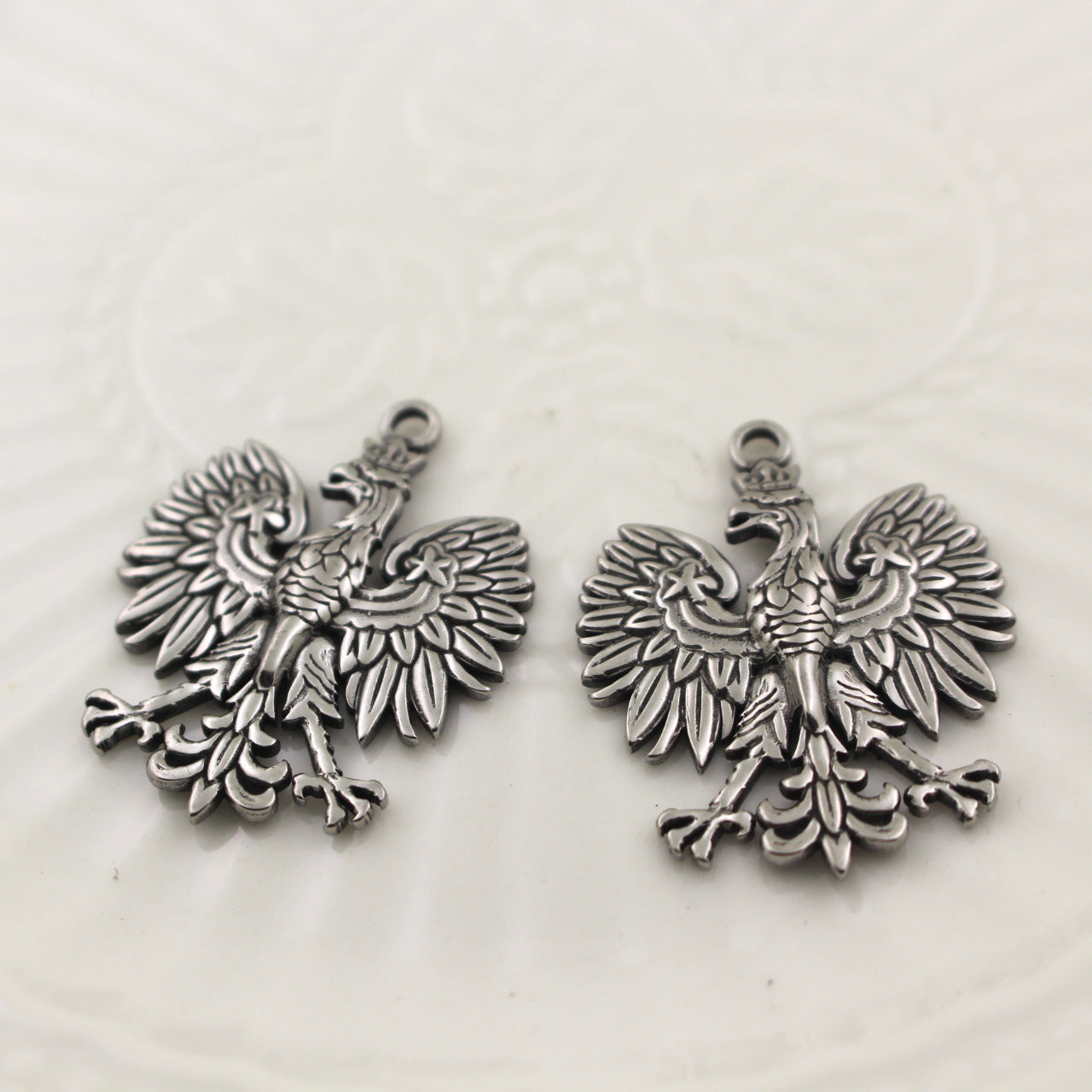 Retro New Style Stainless Steel Eagle Pendant | Polish National Symbol Eagle Charm, Unique Religious & Cultural Jewelry