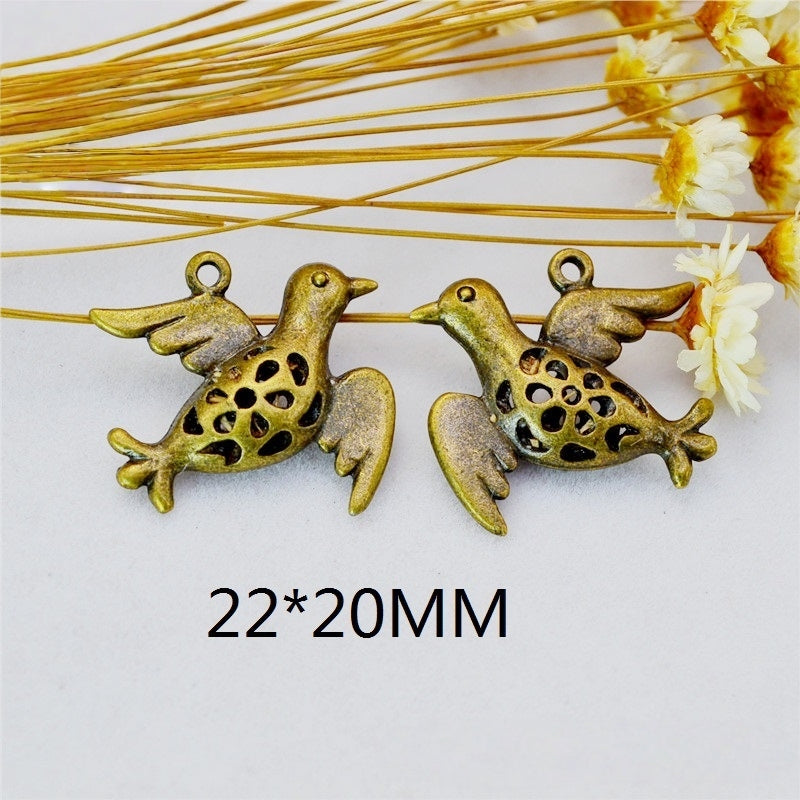Retro Hollow Bird Charm - 3D Vintage Bird Pendant Boho Accessory