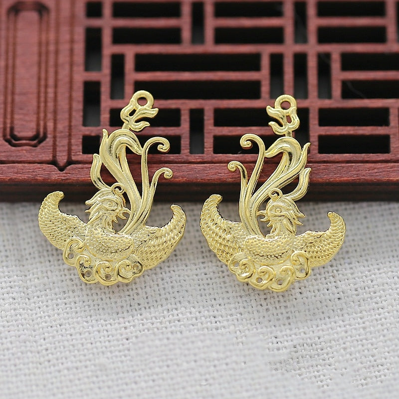 1 Pair Tarnish Resistant 24K Gold Plated Brass Phoenix Multi-Hole Connector – 29x21mm DIY Jewelry Link Pendant
