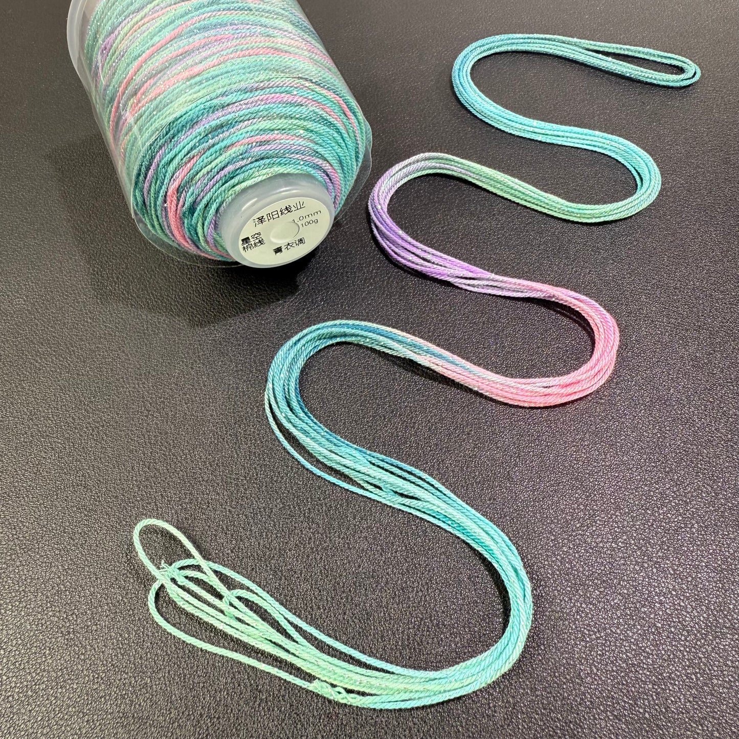 1.0mm Colorful Gradient Cotton Cord, 18-Strand Durable Thread, DIY Bracelet String, Handwoven Craft Rope, Strong Wear-Resistant Jewelry Making Cord,130 Meters Per Roll