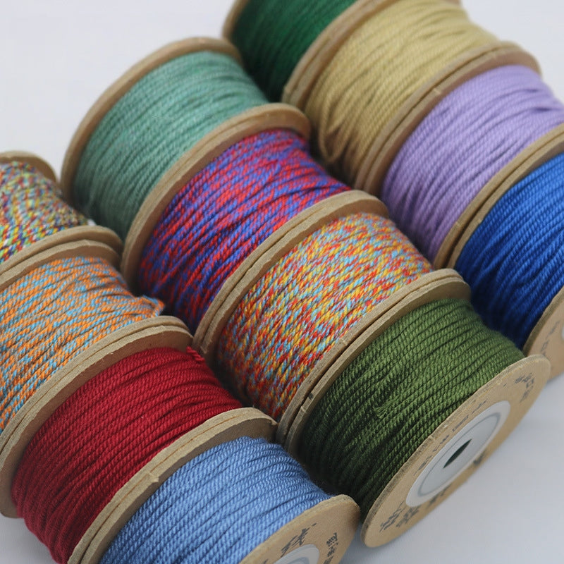 Solid Color-Handmade Colorful Woven Cotton Cord for Buddhist Prayer Beads – Durable Tibetan Style String for Mala Making, Star Moon Bodhi Bracelet Necklace DIY