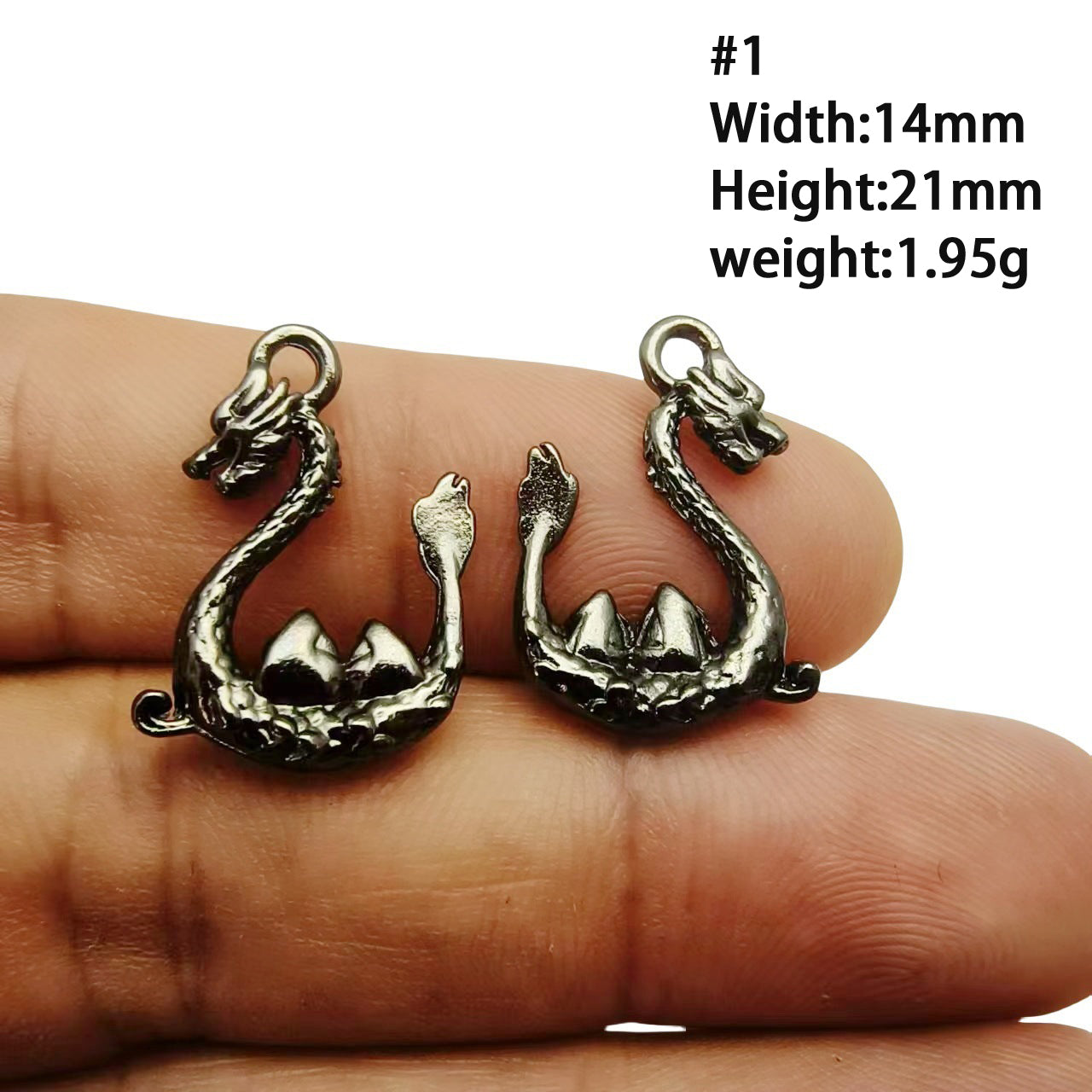 A Series of Charm 4: 10PCS Dark Gothic Black Flower Animal Pendants, Vintage Charm for DIY Jewelry, Retro Dark Style Pendant for Necklace or Earrings