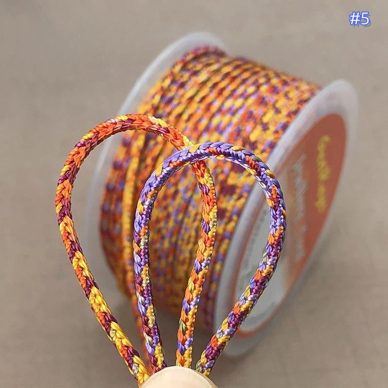 2.5mm Handwoven Gradient Lucky Knot Cord for Jade Pendant, Bracelet, Necklace, Adjustable Colorful String for DIY Jewelry-10 Meters