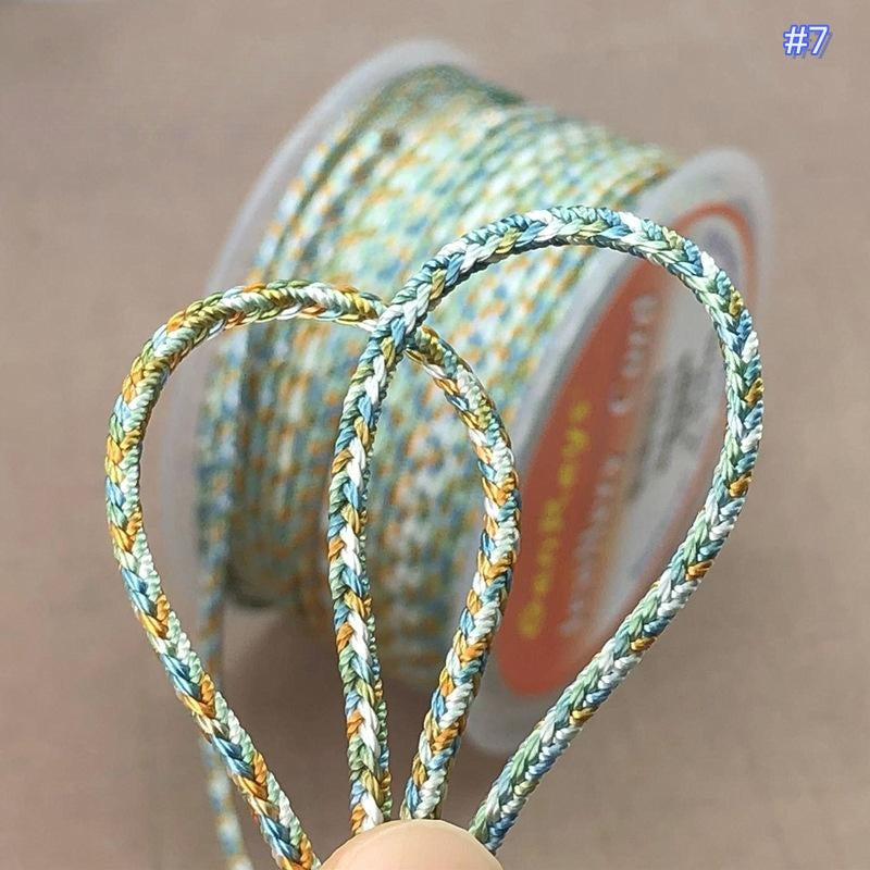 2.5mm Handwoven Gradient Lucky Knot Cord for Jade Pendant, Bracelet, Necklace, Adjustable Colorful String for DIY Jewelry-10 Meters