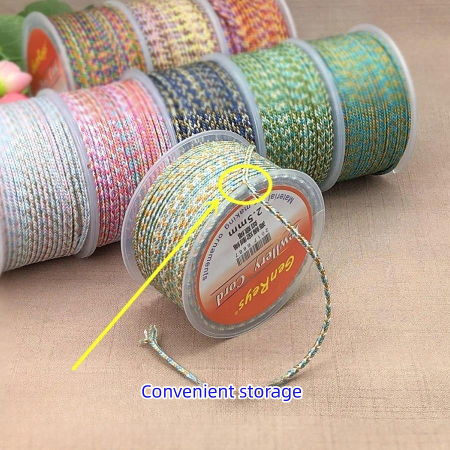 2.5mm Handwoven Gradient Lucky Knot Cord for Jade Pendant, Bracelet, Necklace, Adjustable Colorful String for DIY Jewelry-10 Meters