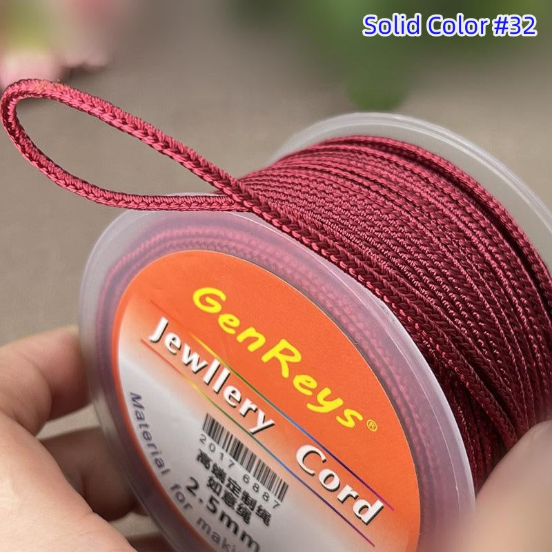 2.5mm Lucky Knot Braided Cord for Jade Pendant, Adjustable Necklace/Bracelet String, Single or Dual Color, DIY Jewelry Supplies ( 10m/Roll)